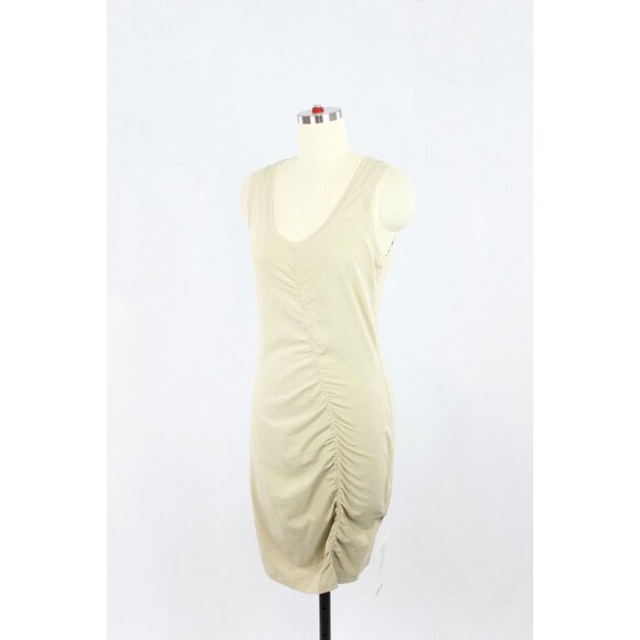 NWT LULULEMON LA Tight-To-Body Trench Beige Pima Cotton Ruched Dress, Size 4 - Picture 7 of 15